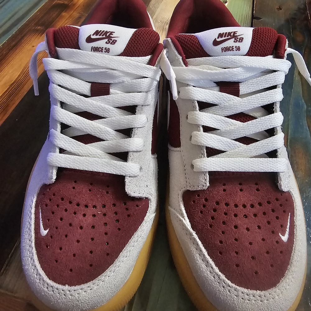 Nike SB Force 58 Red and White Athletic Shoes